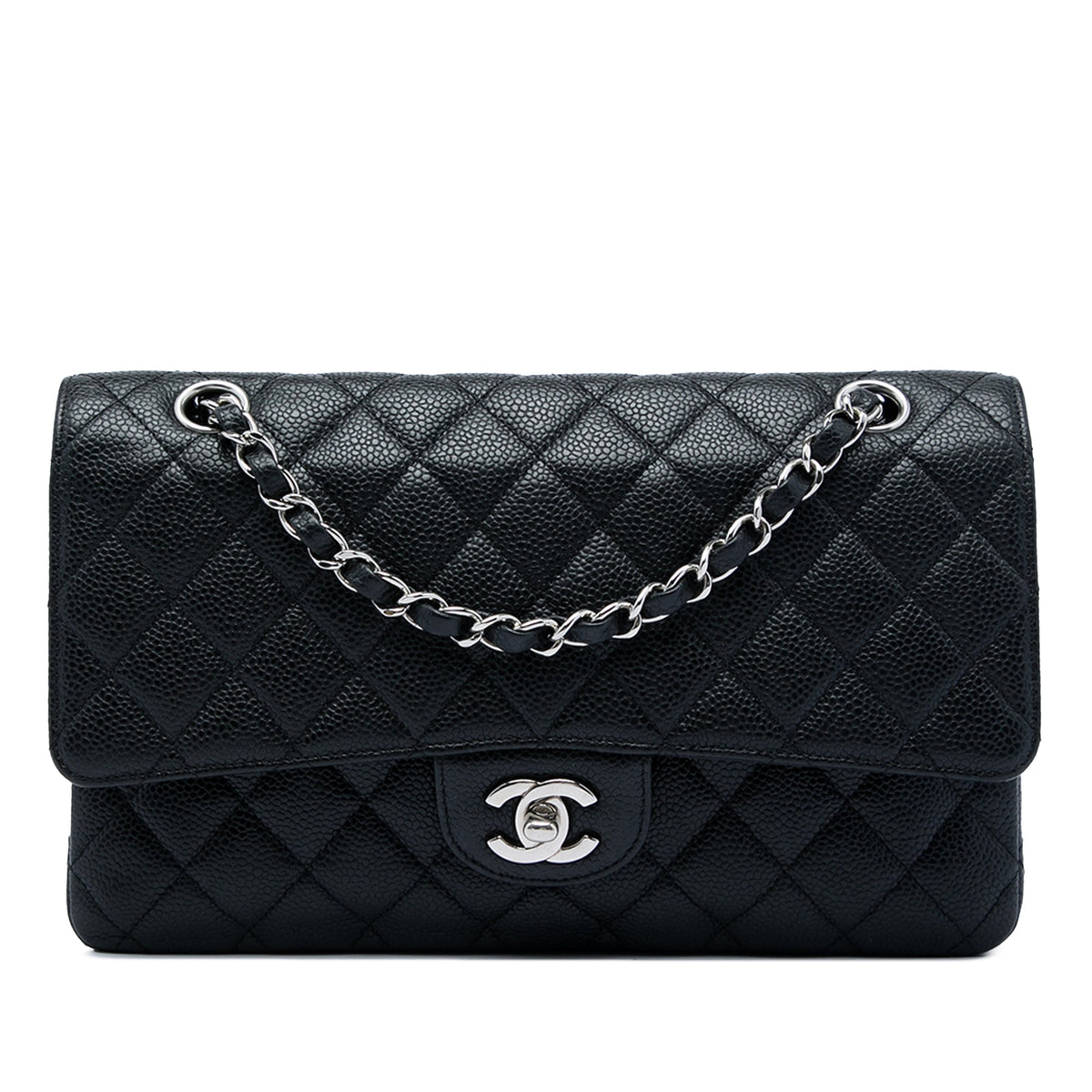 Chanel Classic Double Flap Bag Quilted Caviar Medium