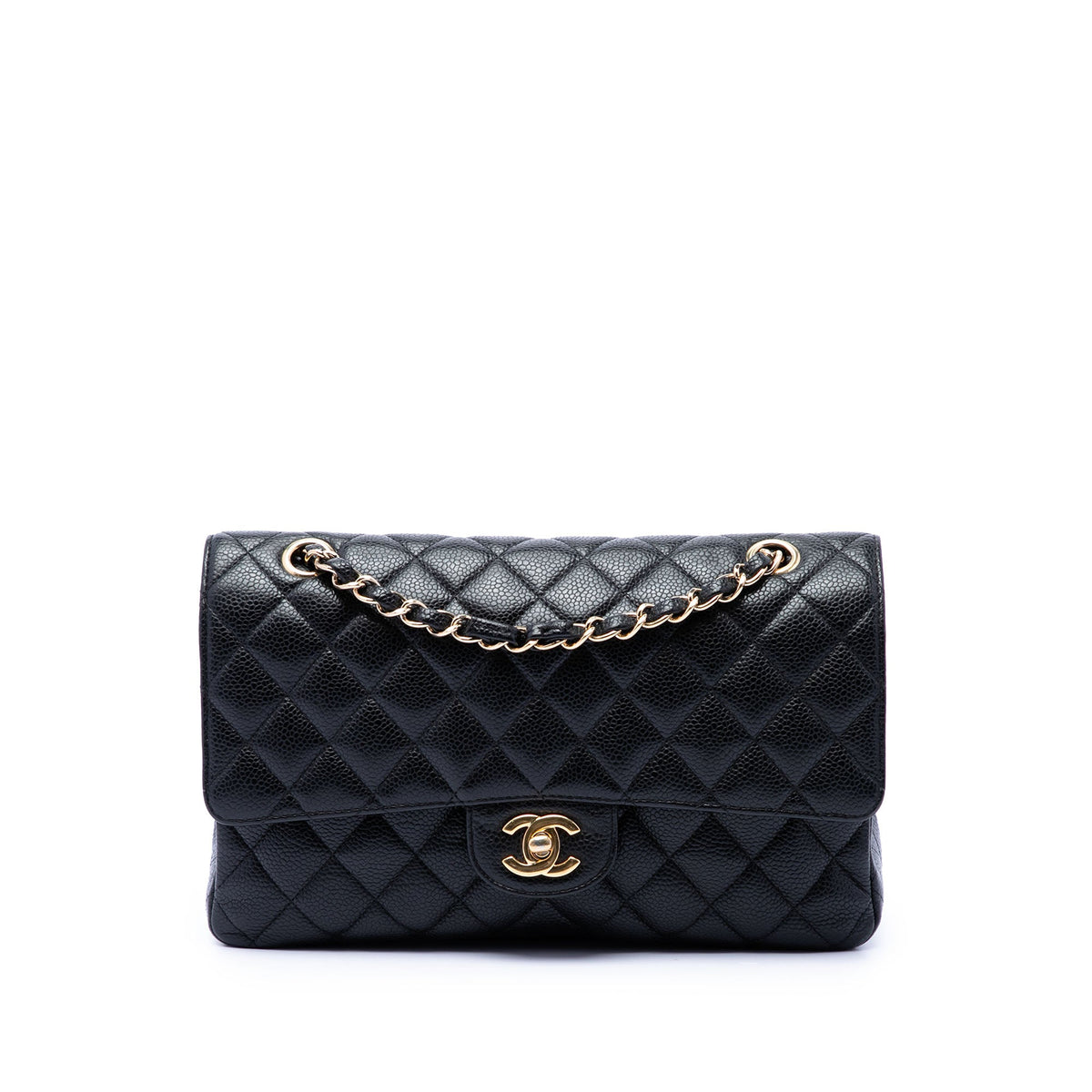 Chanel Classic Double Flap Bag Quilted Caviar Medium