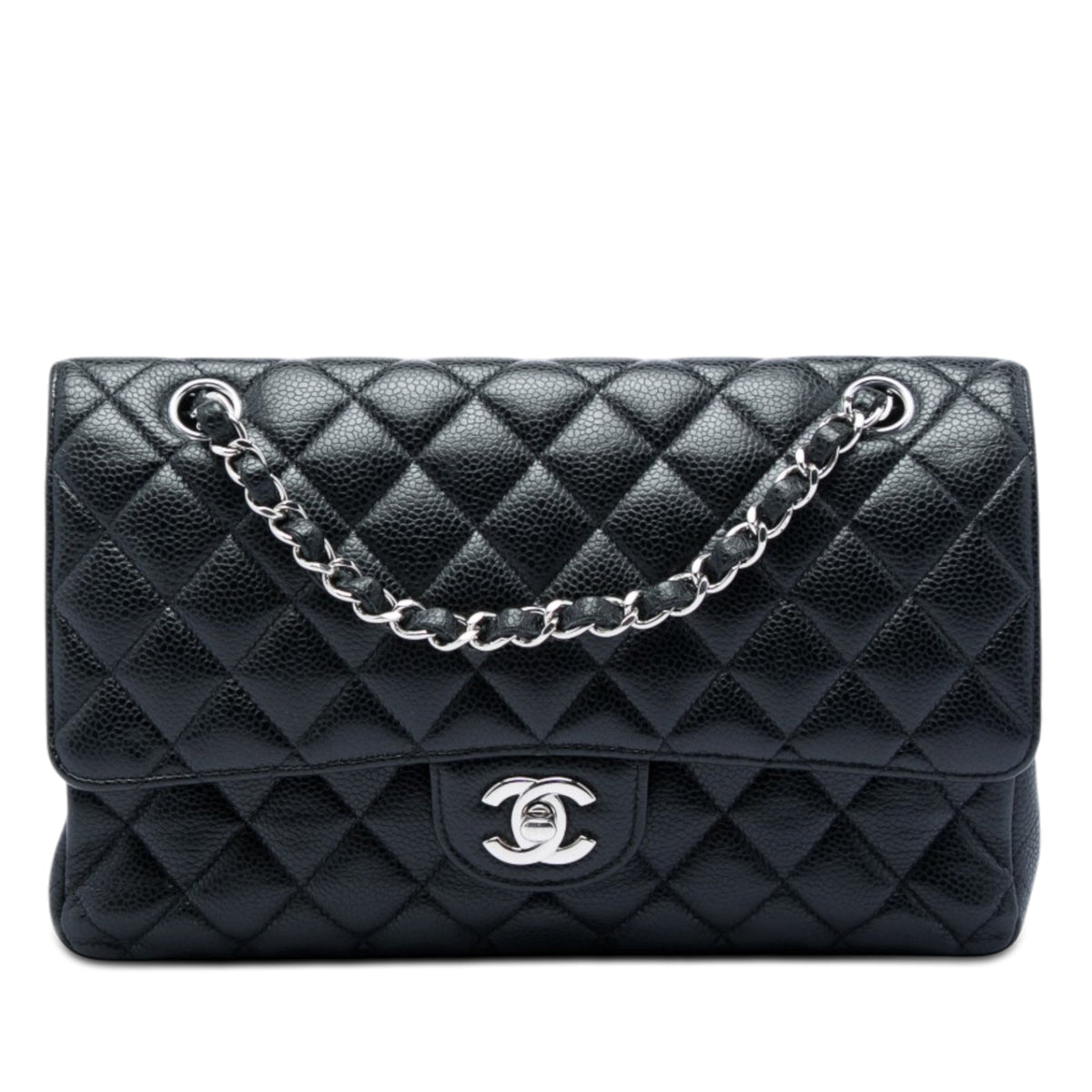 Chanel Classic Double Flap Bag Quilted Caviar Medium