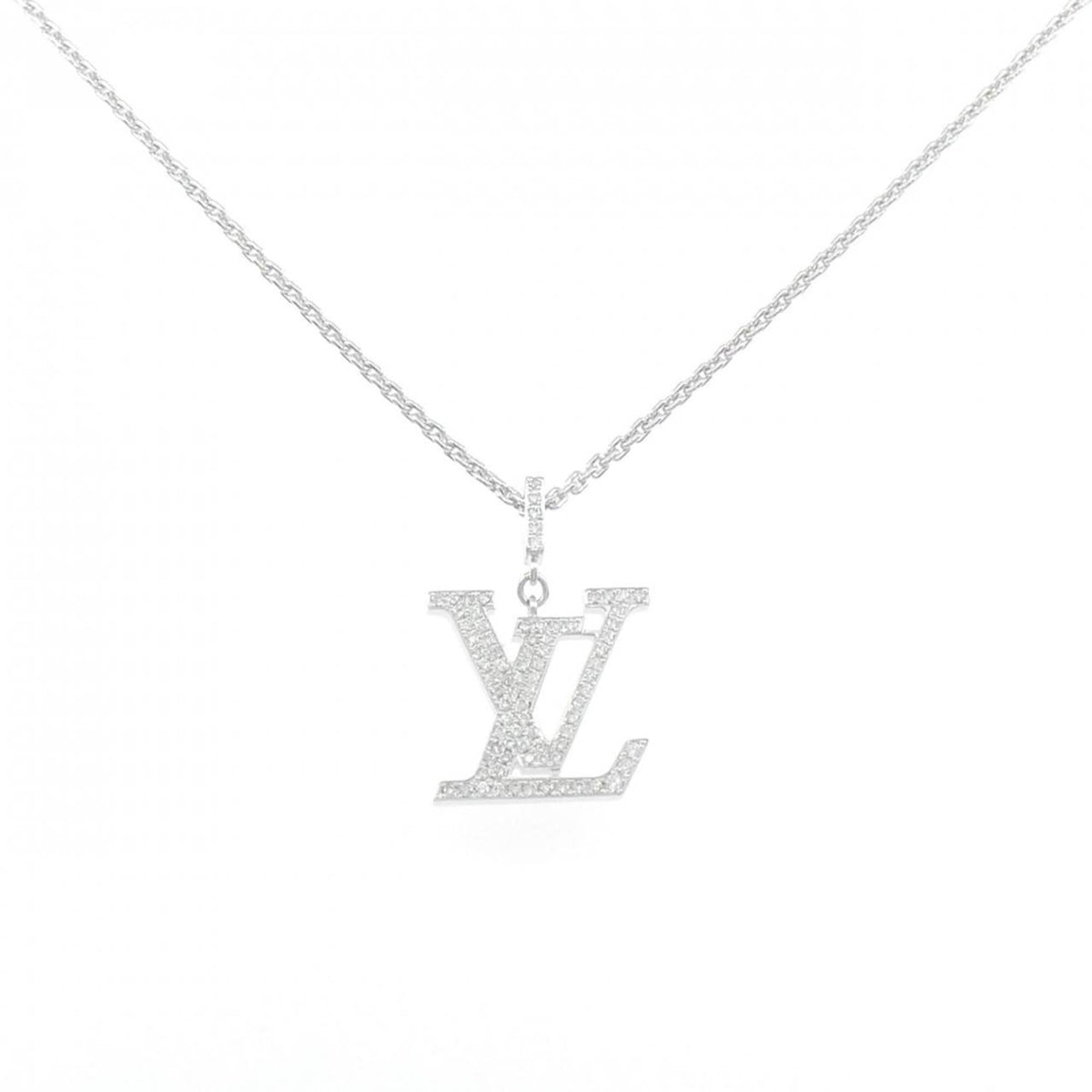 Louis Vuitton Pendant Necklace 18K White Gold with Diamond