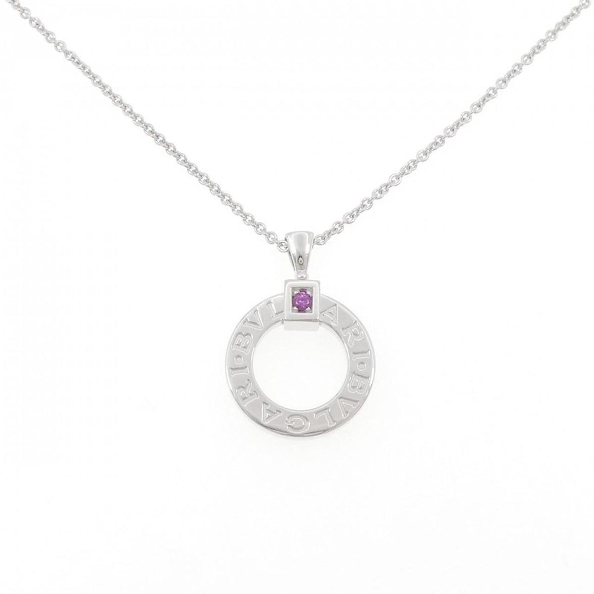 Bvlgari Pendant Necklace 18K White Gold with Sapphire