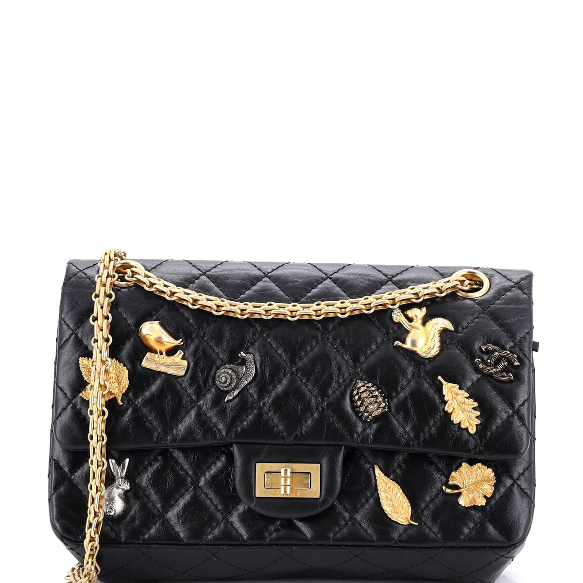 Chanel Lucky Charms Reissue 2.55 Flap Bag Quilted Aged Calfskin 225