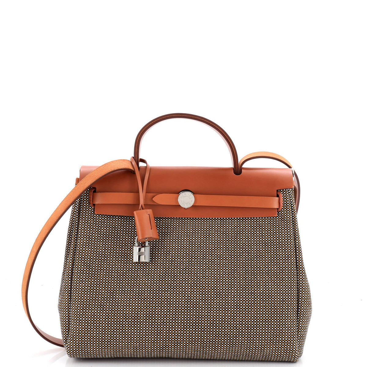 Hermes Herbag Zip Criss Viking Toile and Leather 31