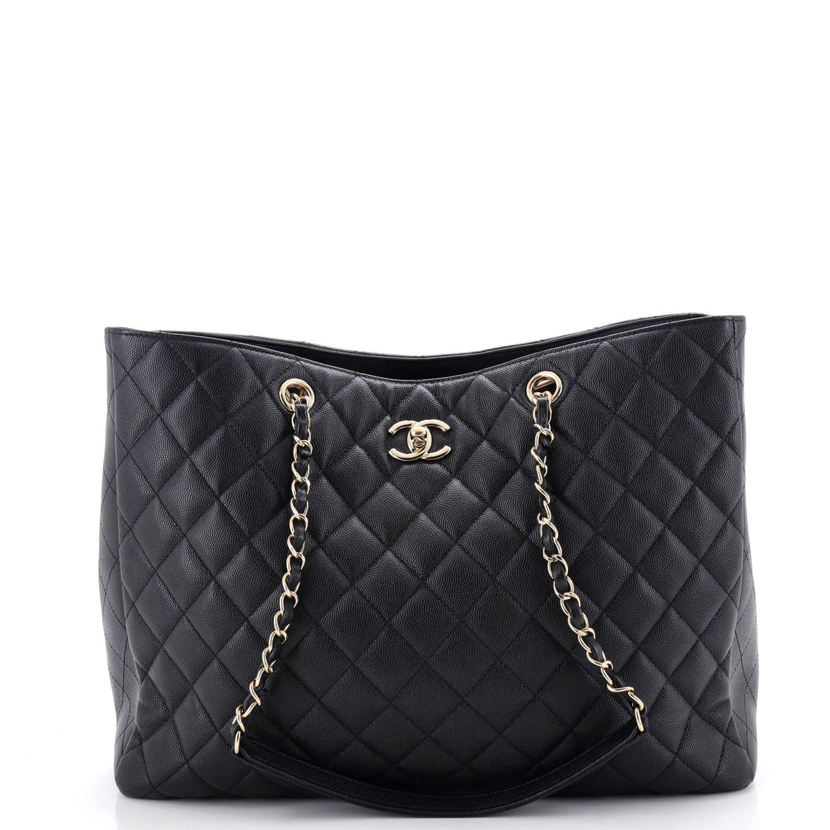 Chanel Classic CC Shopping Tote Quilted Caviar Large