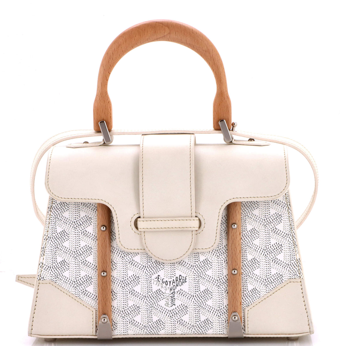 Goyard Structured Saigon Top Handle Bag Coated Canvas with Leather Mini