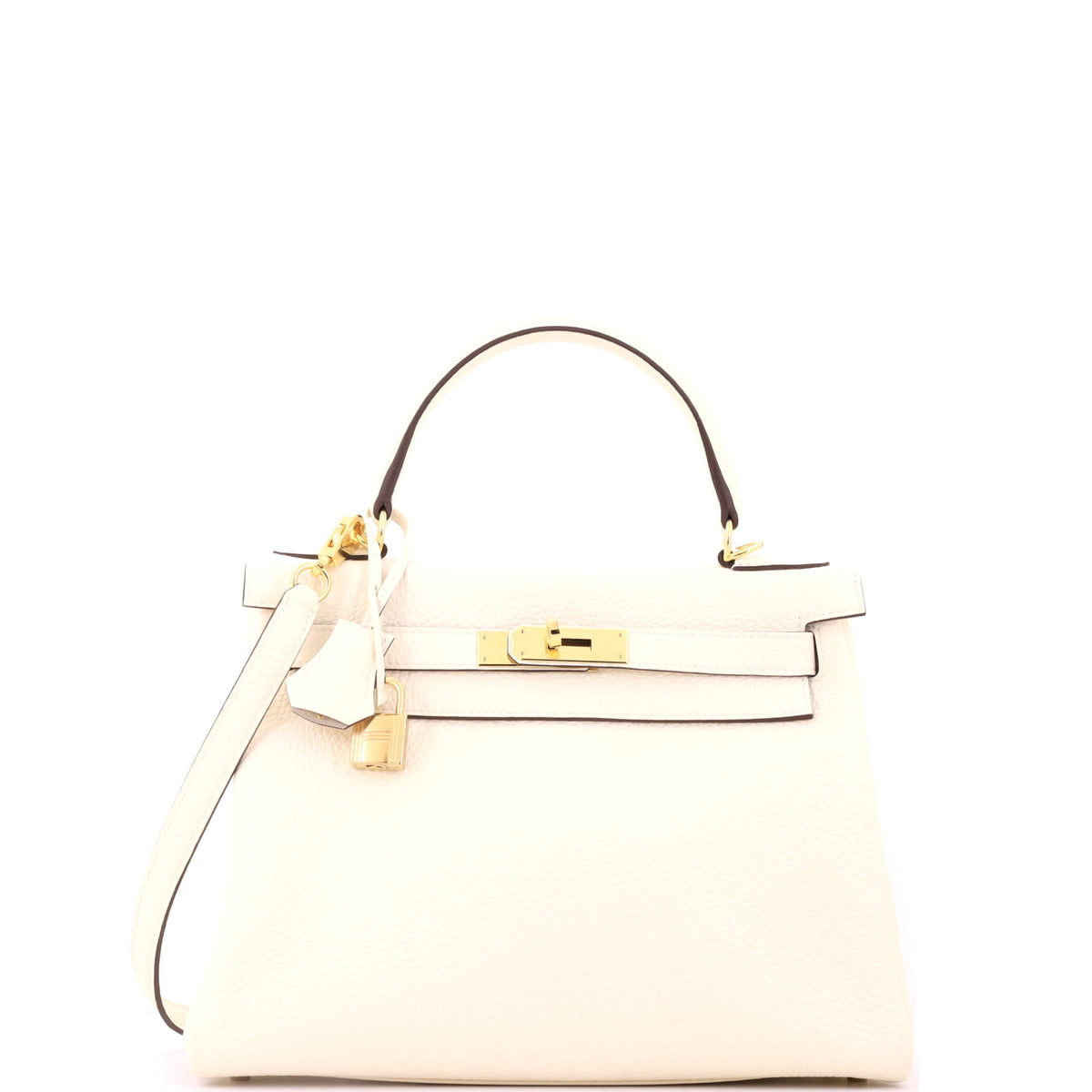 Hermes Kelly Handbag Nata Togo with Gold Hardware 28