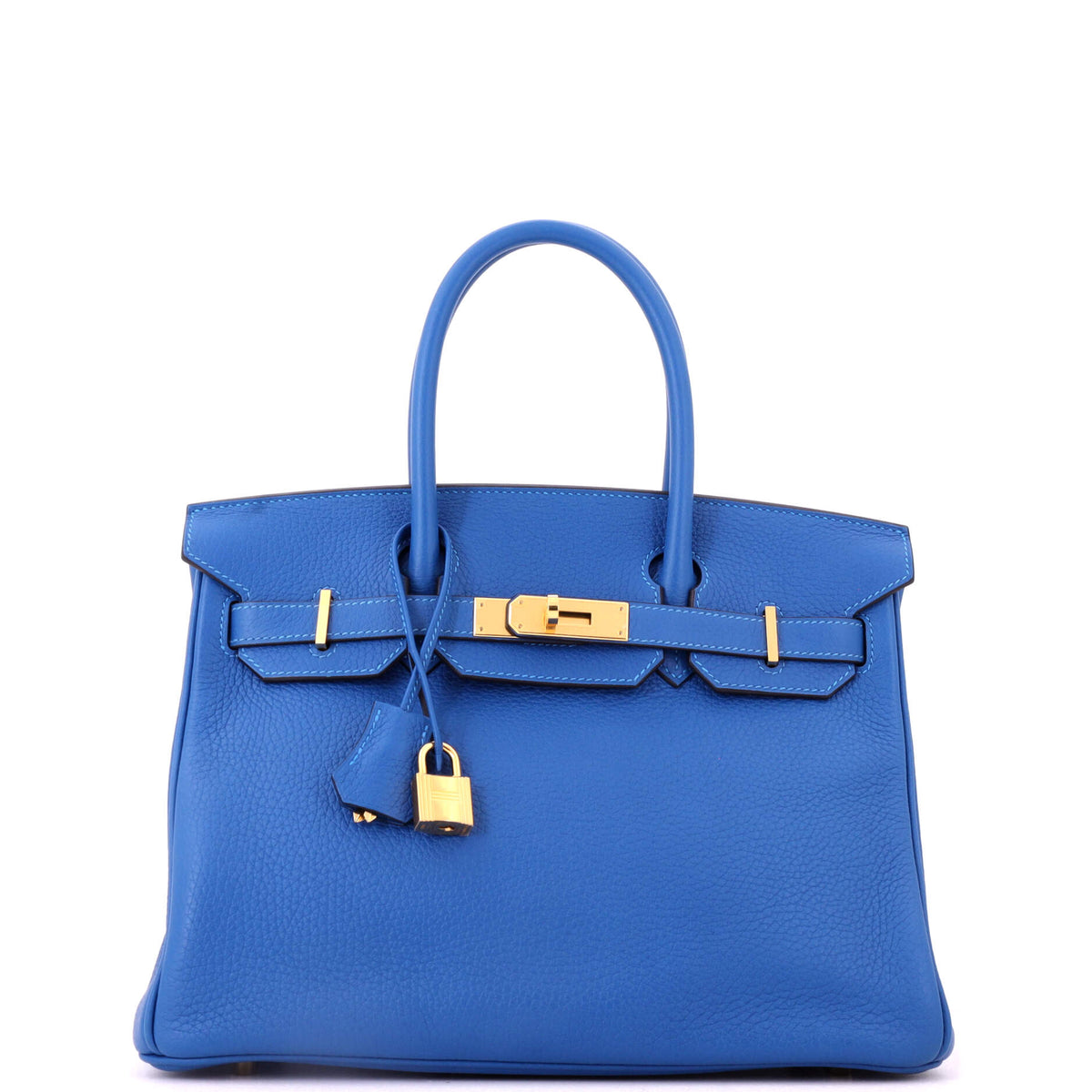 Hermes Birkin Handbag Mykonos Clemence with Gold Hardware 30