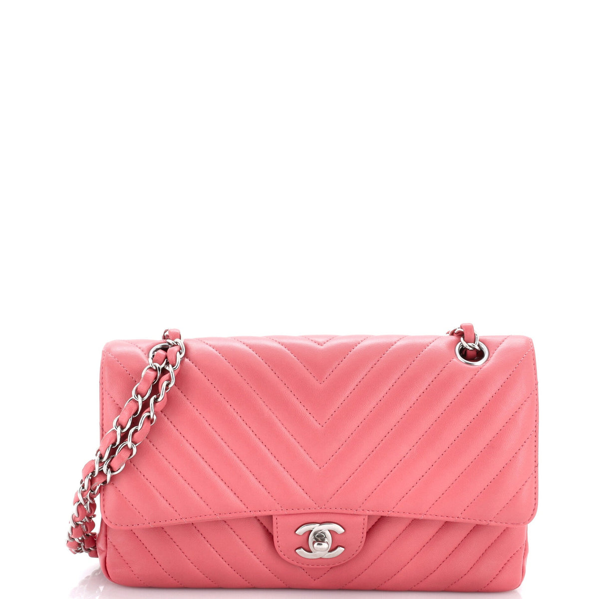 Chanel Classic Double Flap Bag Chevron Lambskin Medium