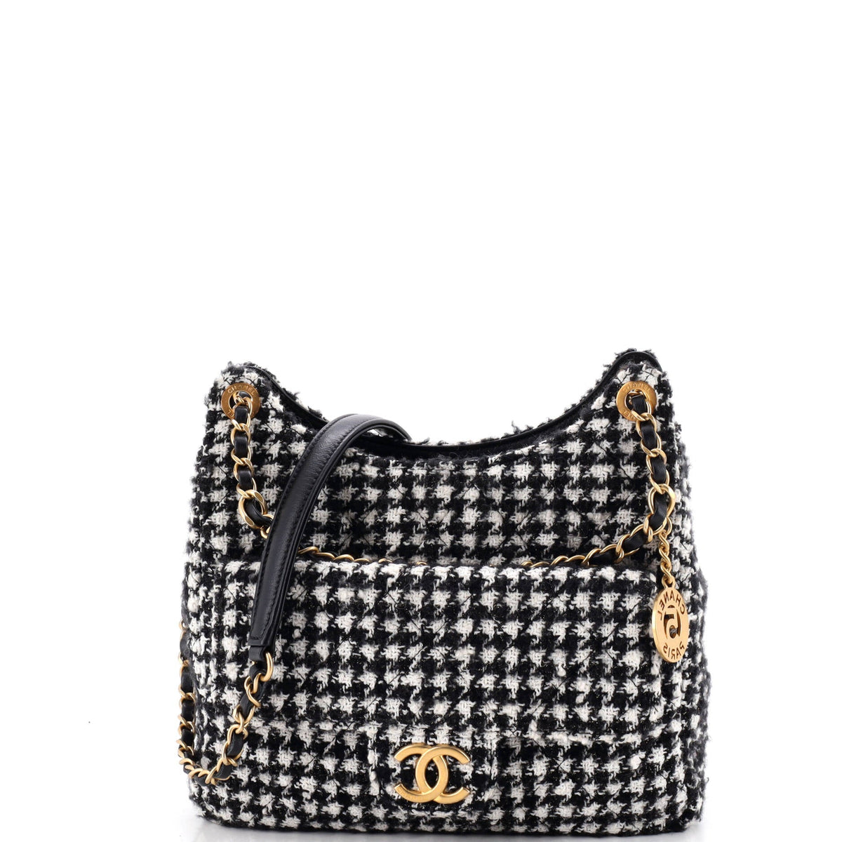 Chanel Wavy CC Hobo Quilted Tweed Medium