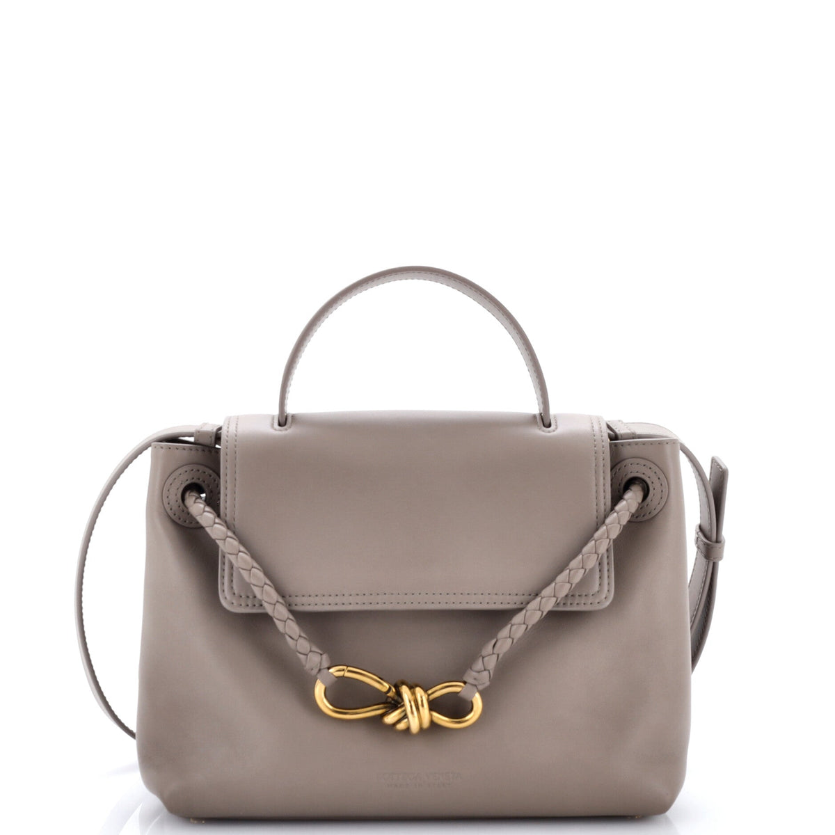 Bottega Veneta Ciao Ciao Top Handle Bag Leather with Intrecciato Detail Small