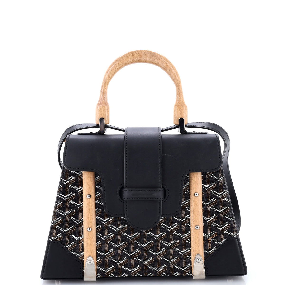 Goyard Saigon Top Handle Bag Coated Canvas with Leather PM