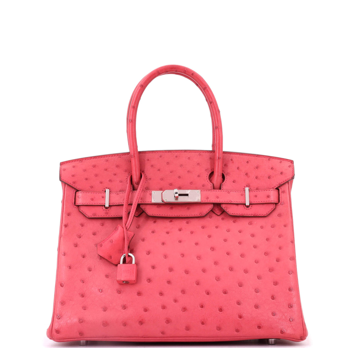 Hermes Birkin Handbag Bougainvillier Ostrich with Palladium Hardware 30