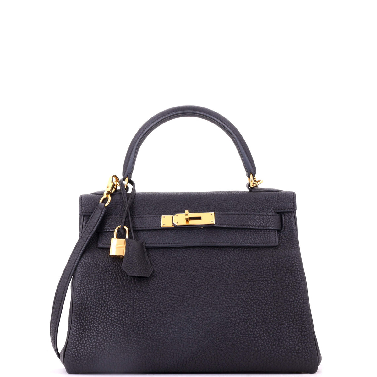 Hermes Kelly Handbag Noir Togo with Gold Hardware 28