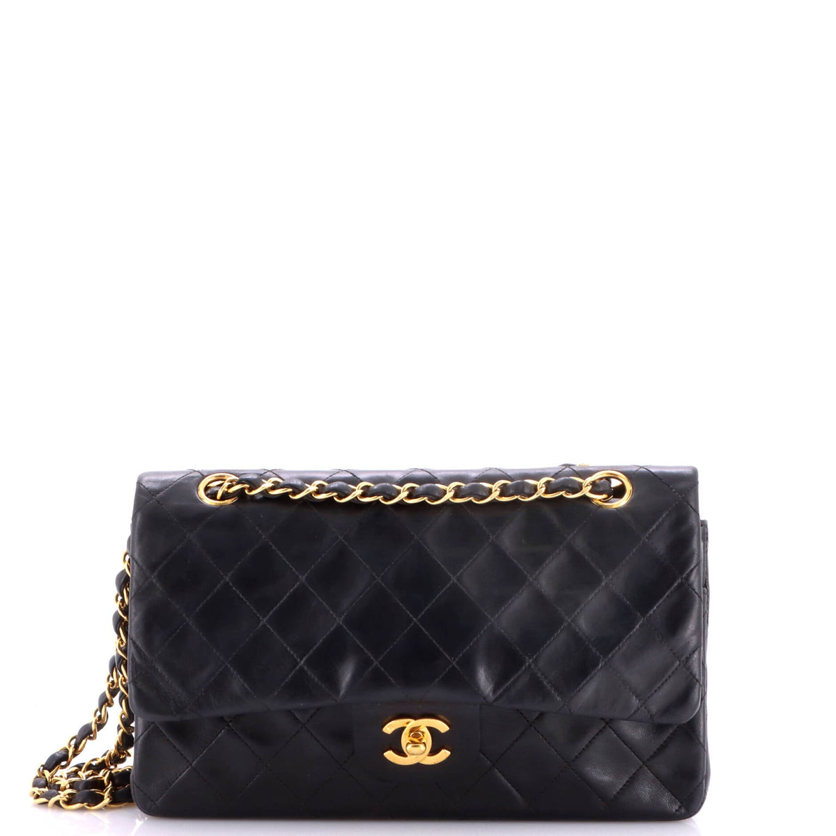 Chanel Vintage Classic Double Flap Bag Quilted Lambskin Medium