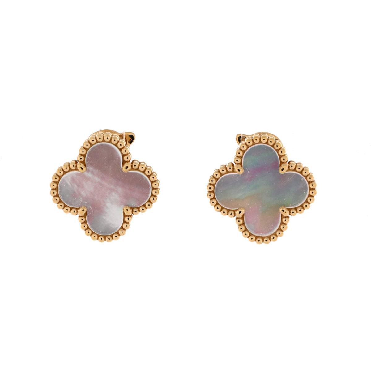 Van Cleef & Arpels Vintage Alhambra Earrings 18K Yellow Gold and Mother of Pearl