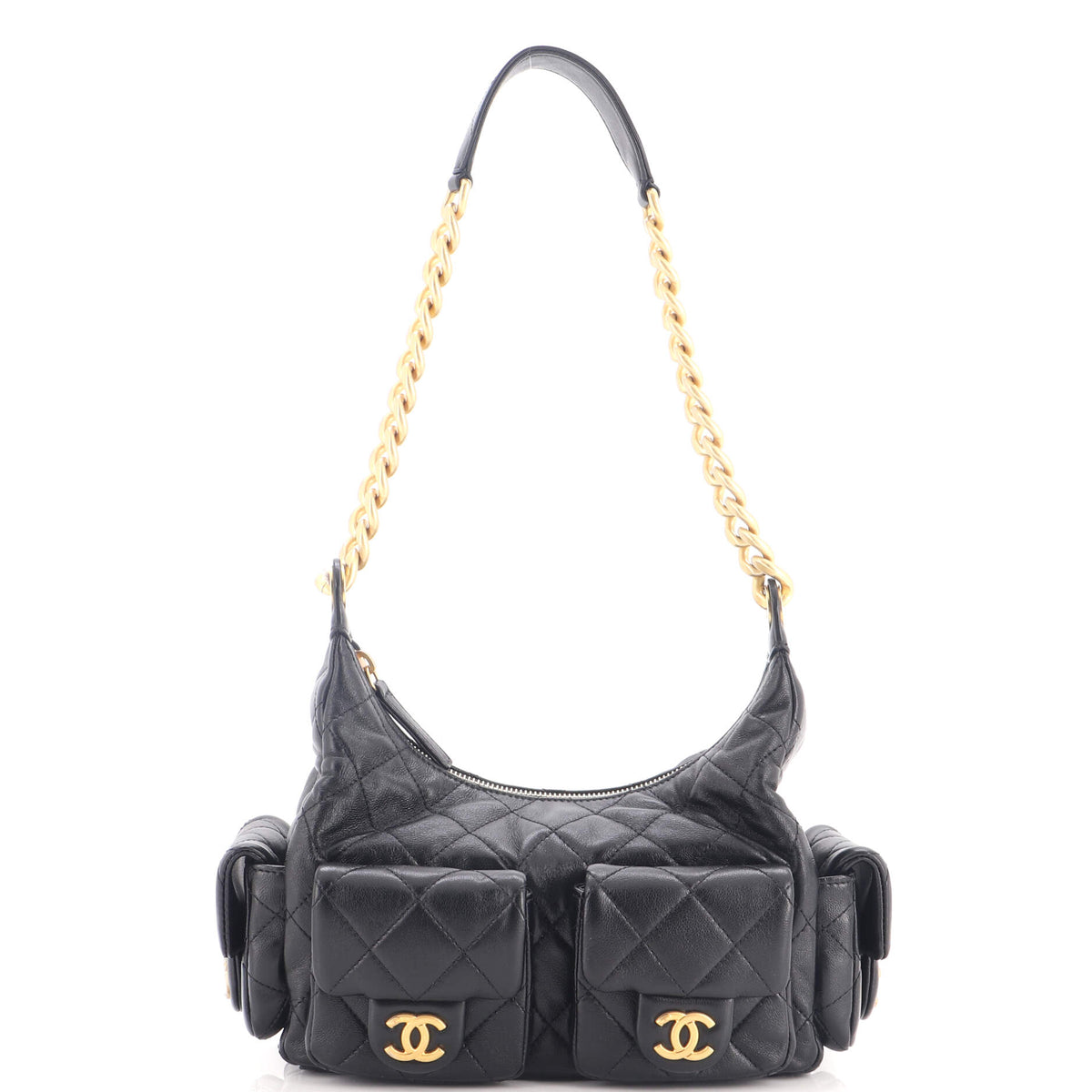 Chanel Trendy Pockets Hobo Quilted Lambskin Large
