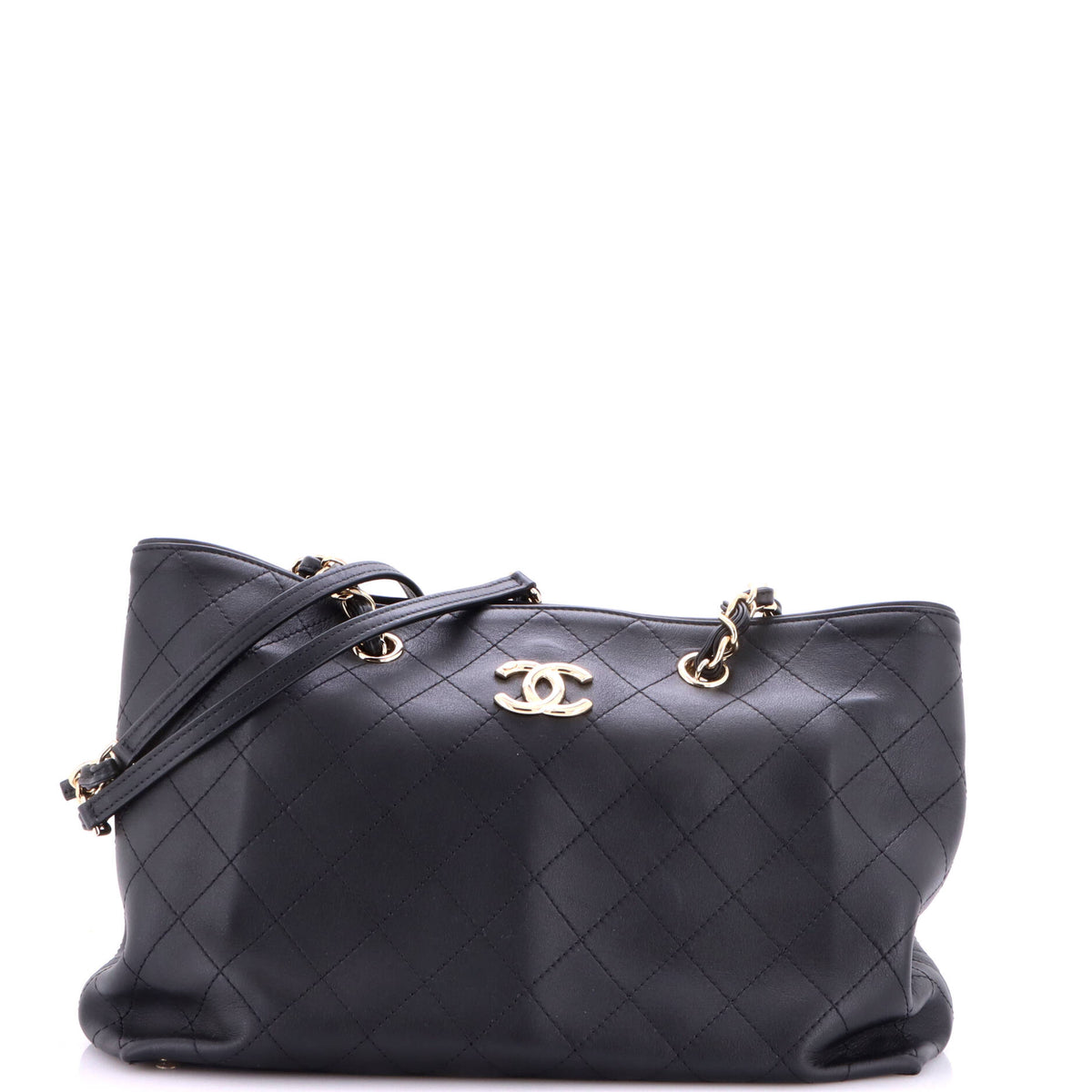 Chanel CC Chain Open Shopping Tote Stitched Calfskin Medium