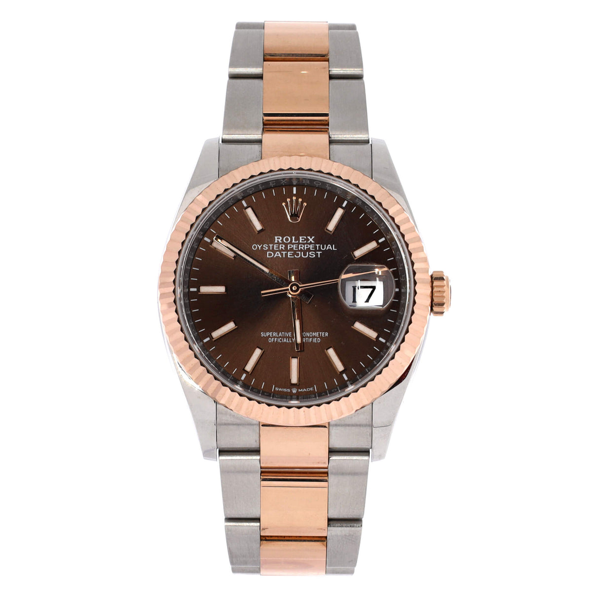 Rolex Oyster Perpetual Datejust Automatic Watch Stainless Steel and Rose Gold 36