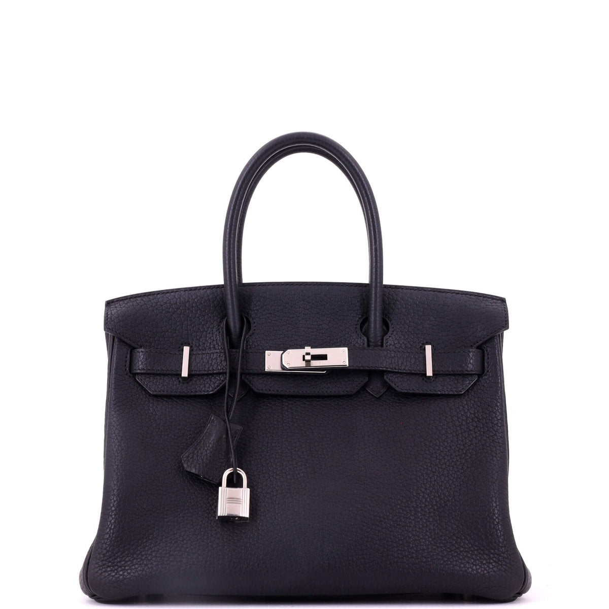 Hermes Birkin Handbag Noir Fjord with Palladium Hardware 30