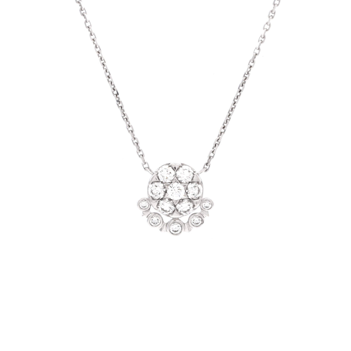 Cartier Etincelle de Cartier Cluster Pendant Necklace 18K White Gold with Diamonds 0.45CT