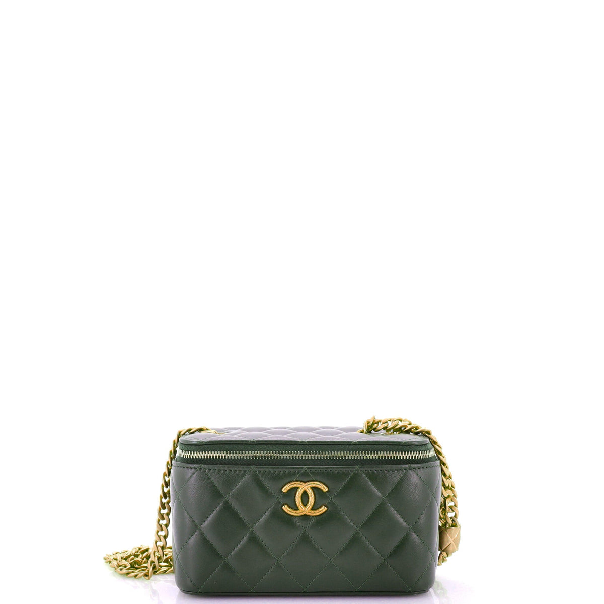 Chanel All Slide Long Vanity Case with Chain Quilted Lambskin Small