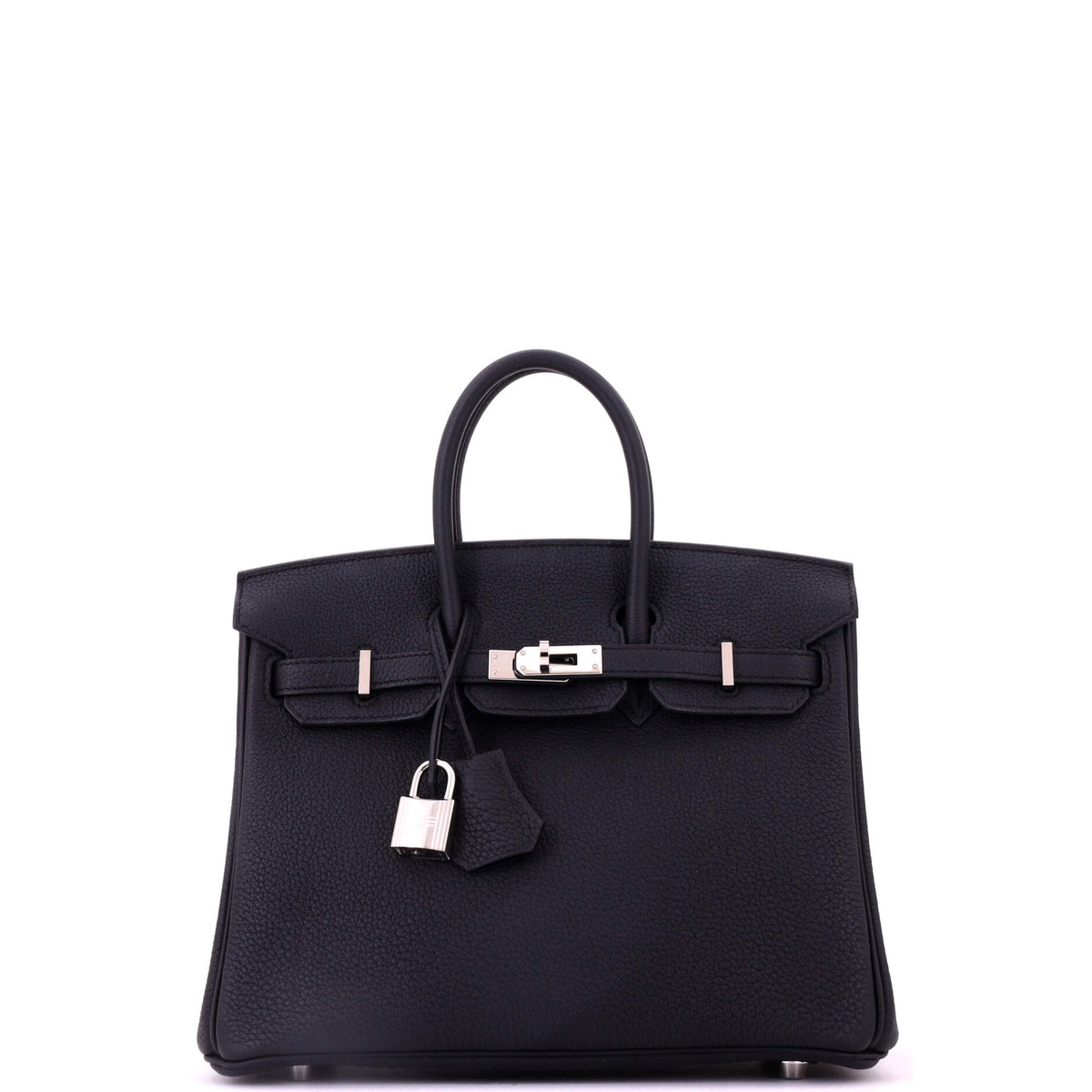 Hermes Birkin Handbag Noir Togo with Palladium Hardware 25