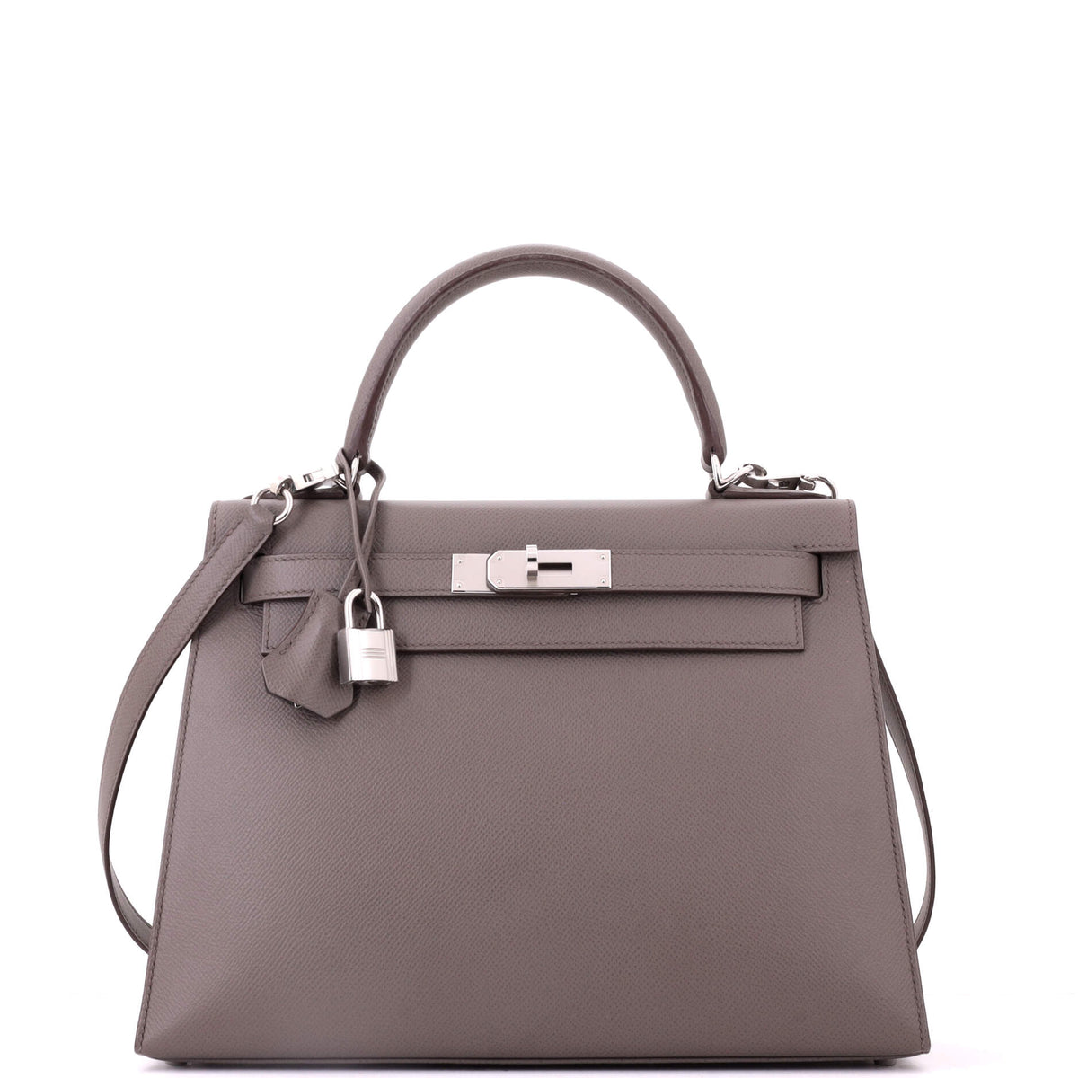 Hermes Special Order Kelly Handbag Etain Epsom with Palladium Hardware 28