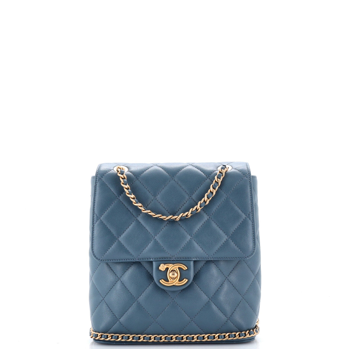 Chanel CC Chain Flap Backpack Quilted Caviar