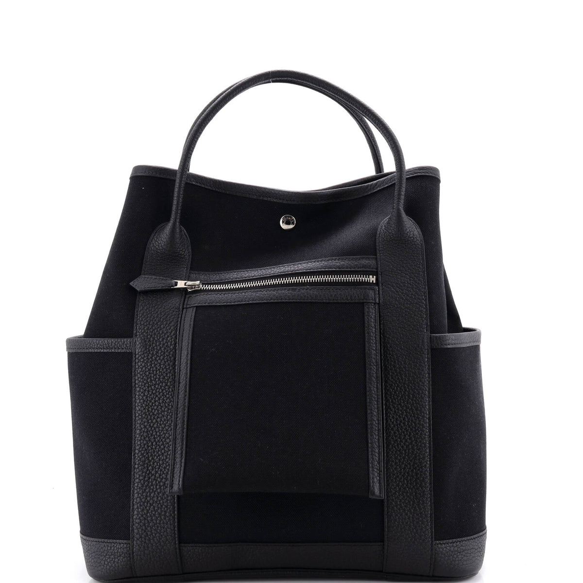 Hermes Garden Party Pockets Tote Toile and Leather Vertical
