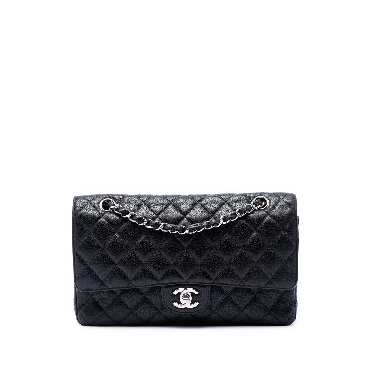 Chanel Classic Double Flap Bag Quilted Caviar Medium