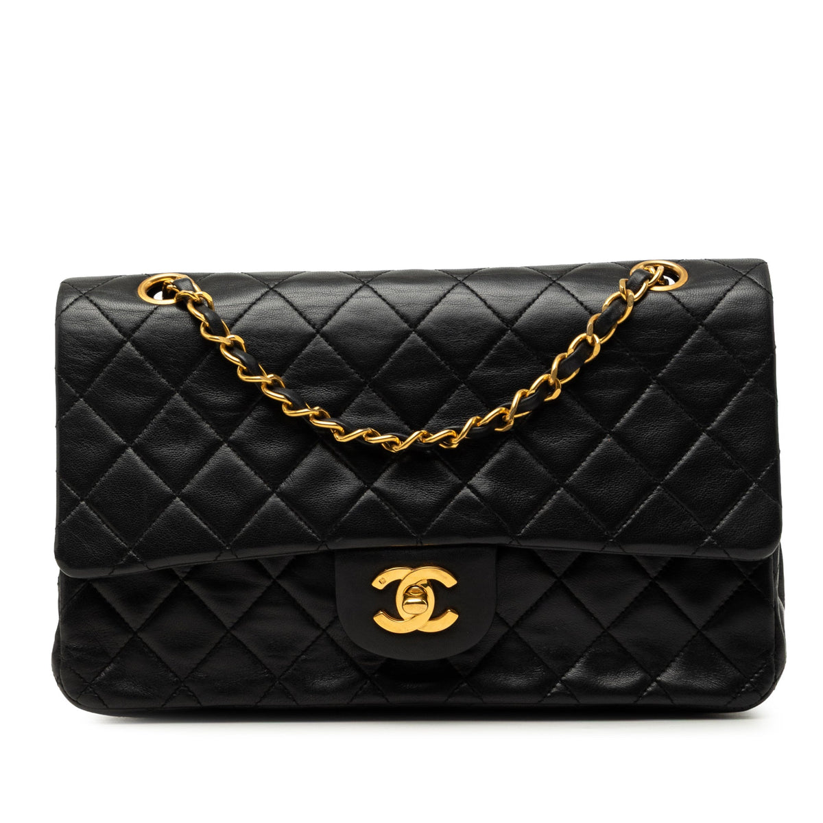 Chanel Vintage Classic Double Flap Bag Quilted Lambskin Medium