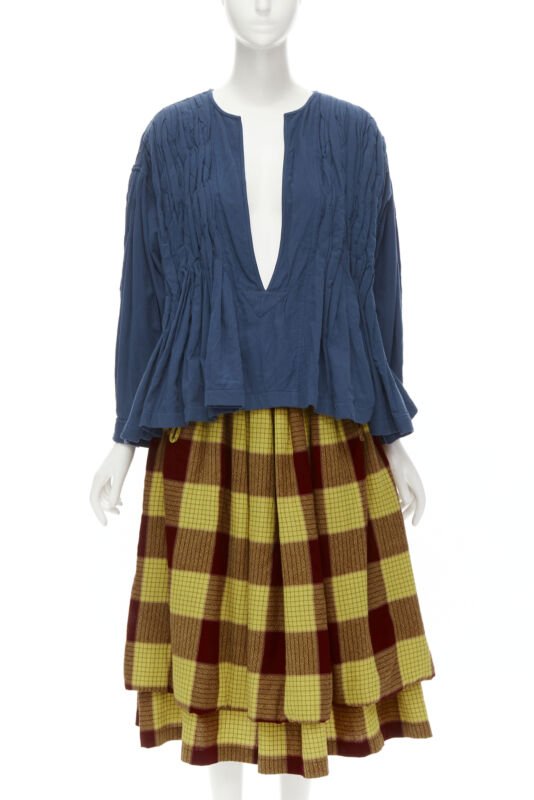 Comme des Garçons Women's Comme Des Garcons Shirred Checked Skirt