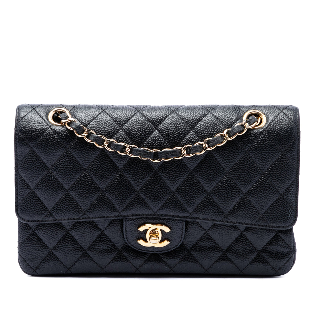 Chanel Classic Double Flap Bag Quilted Caviar Medium