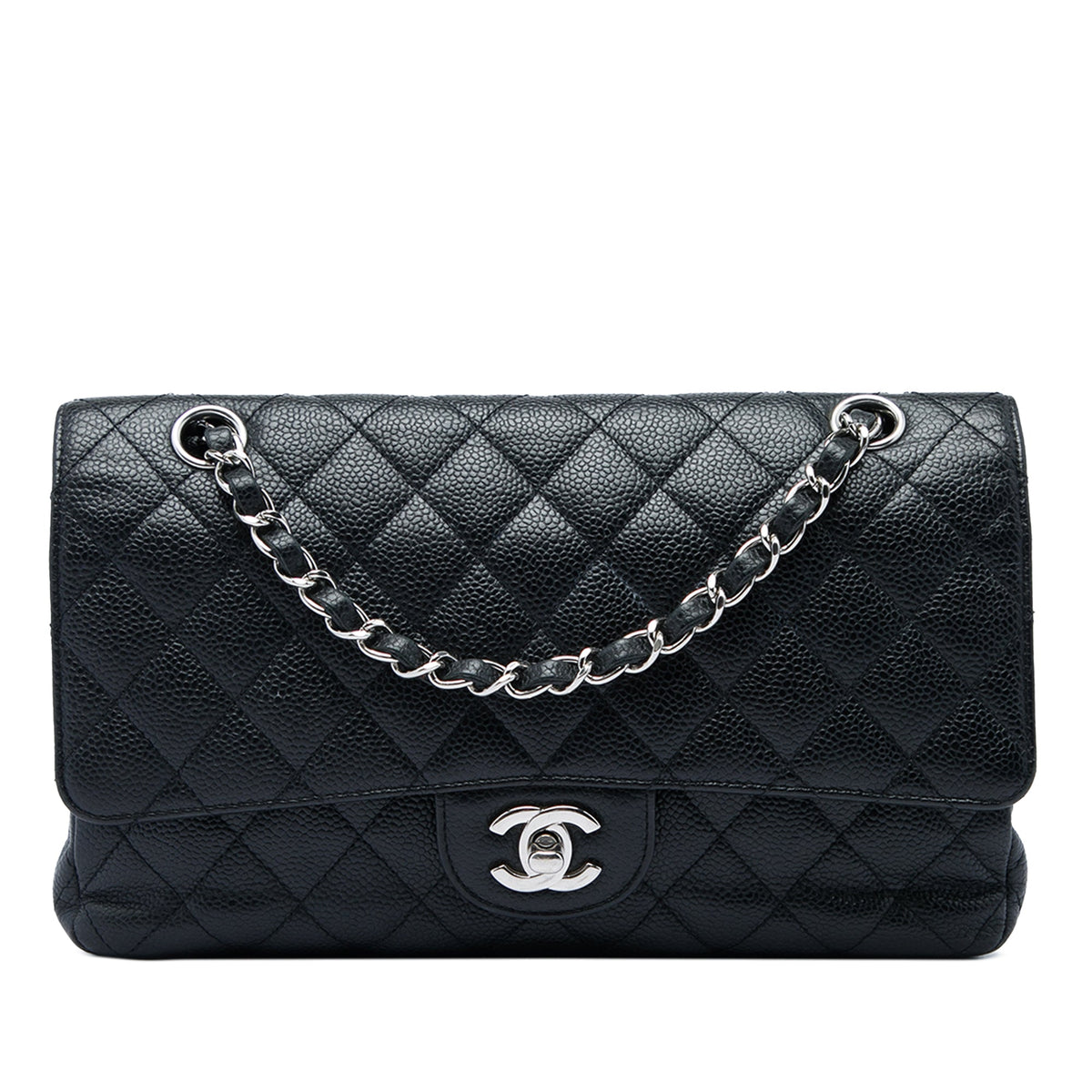 Chanel Classic Double Flap Bag Quilted Caviar Medium