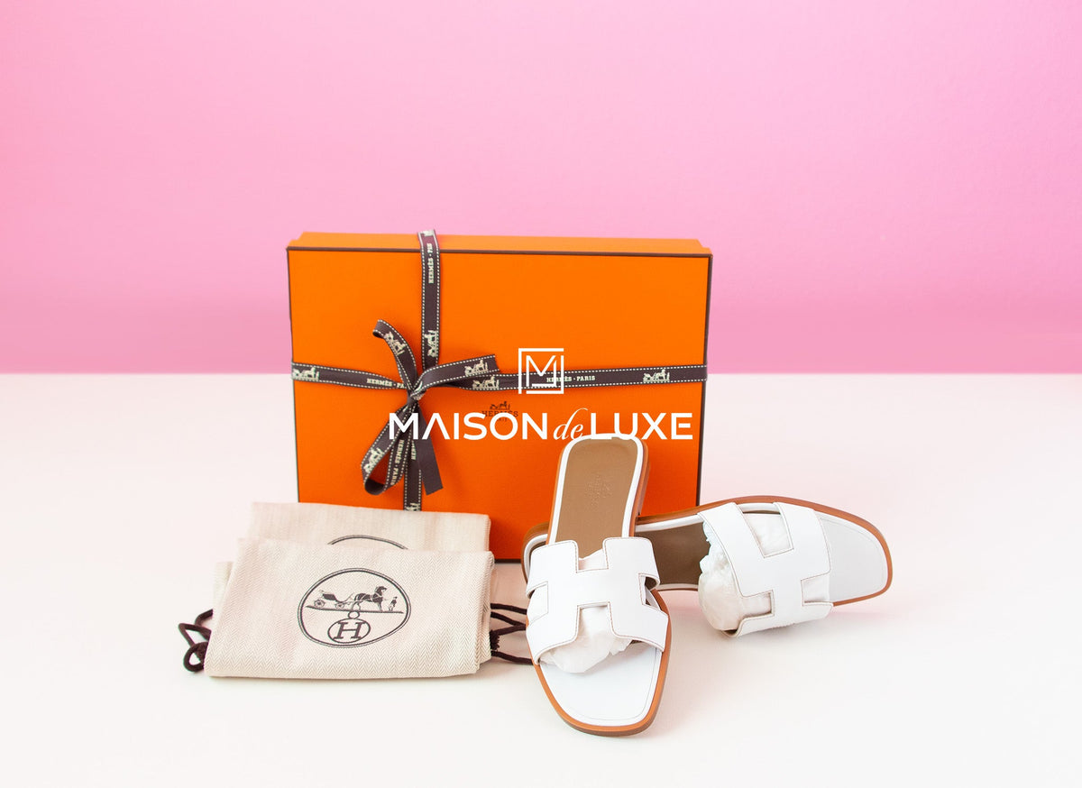 Hermes Hermes Women's White Oran Sandal Slipper 38 Shoes