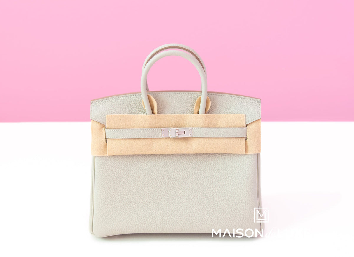 Hermes Hermes Gris Perle Togo PHW Birkin 25 Handbag