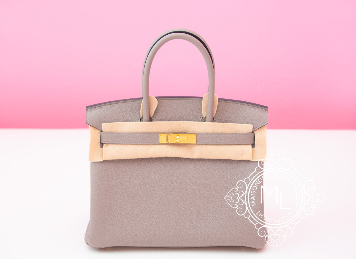 Hermes Hermes Gris Asphalte Togo GHW Birkin 30 Handbag