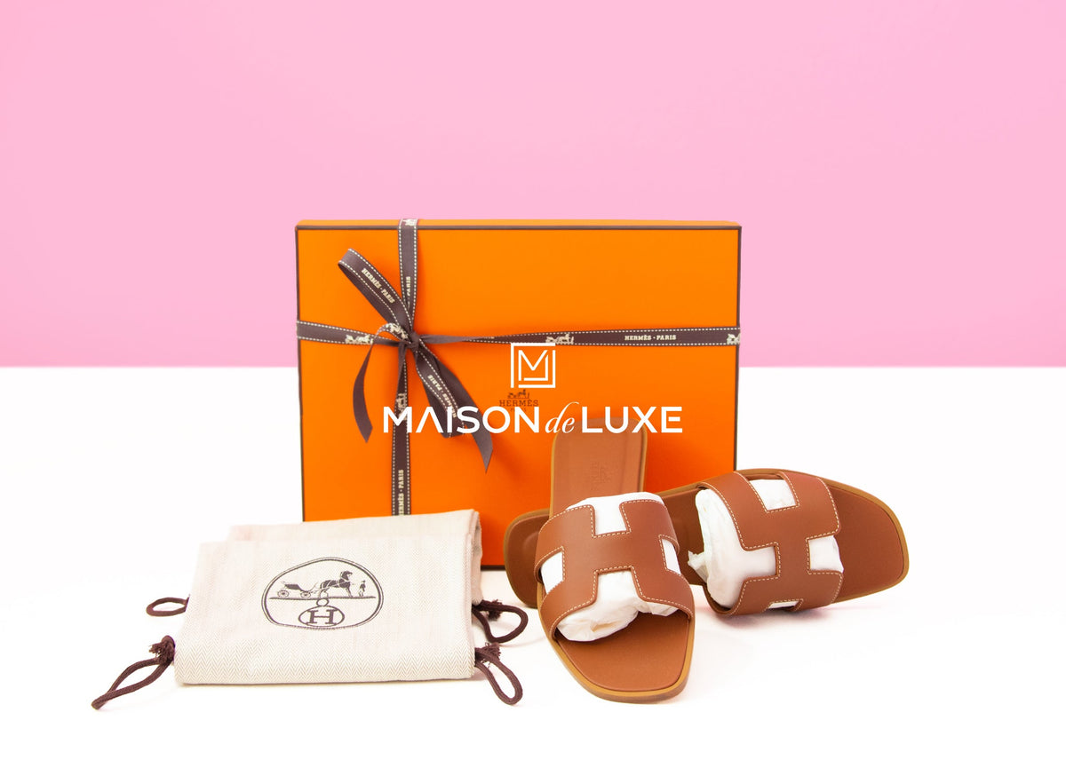 Hermes Hermes Women's Gold Oran Sandal 38