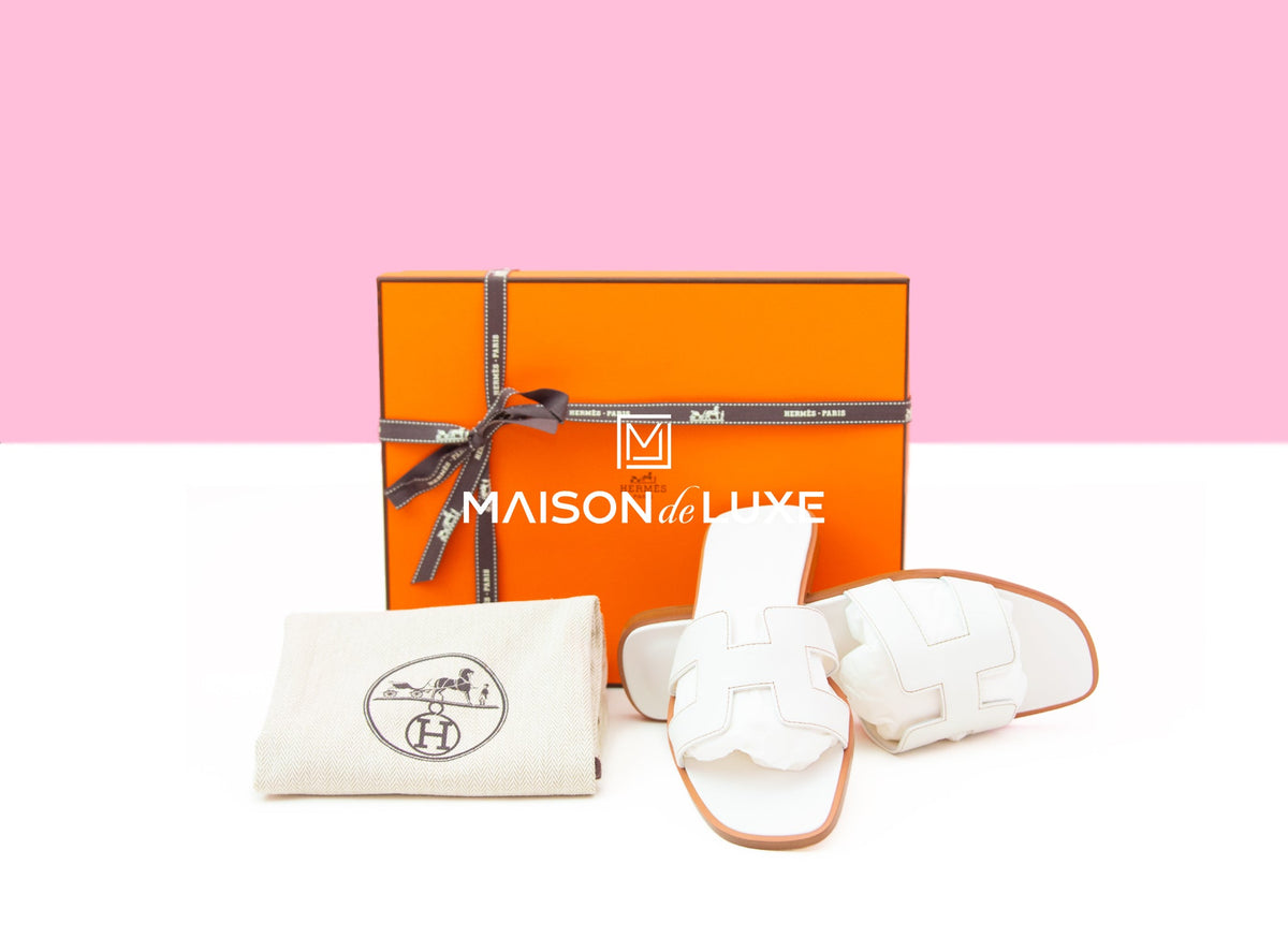 Hermes Hermes Women's White Oran Sandal 38