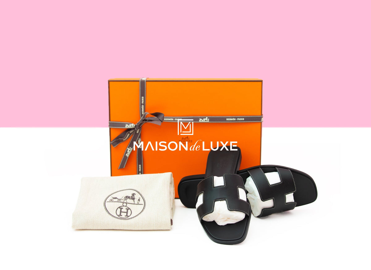Hermes Hermes Women's Black Oran Sandal 38