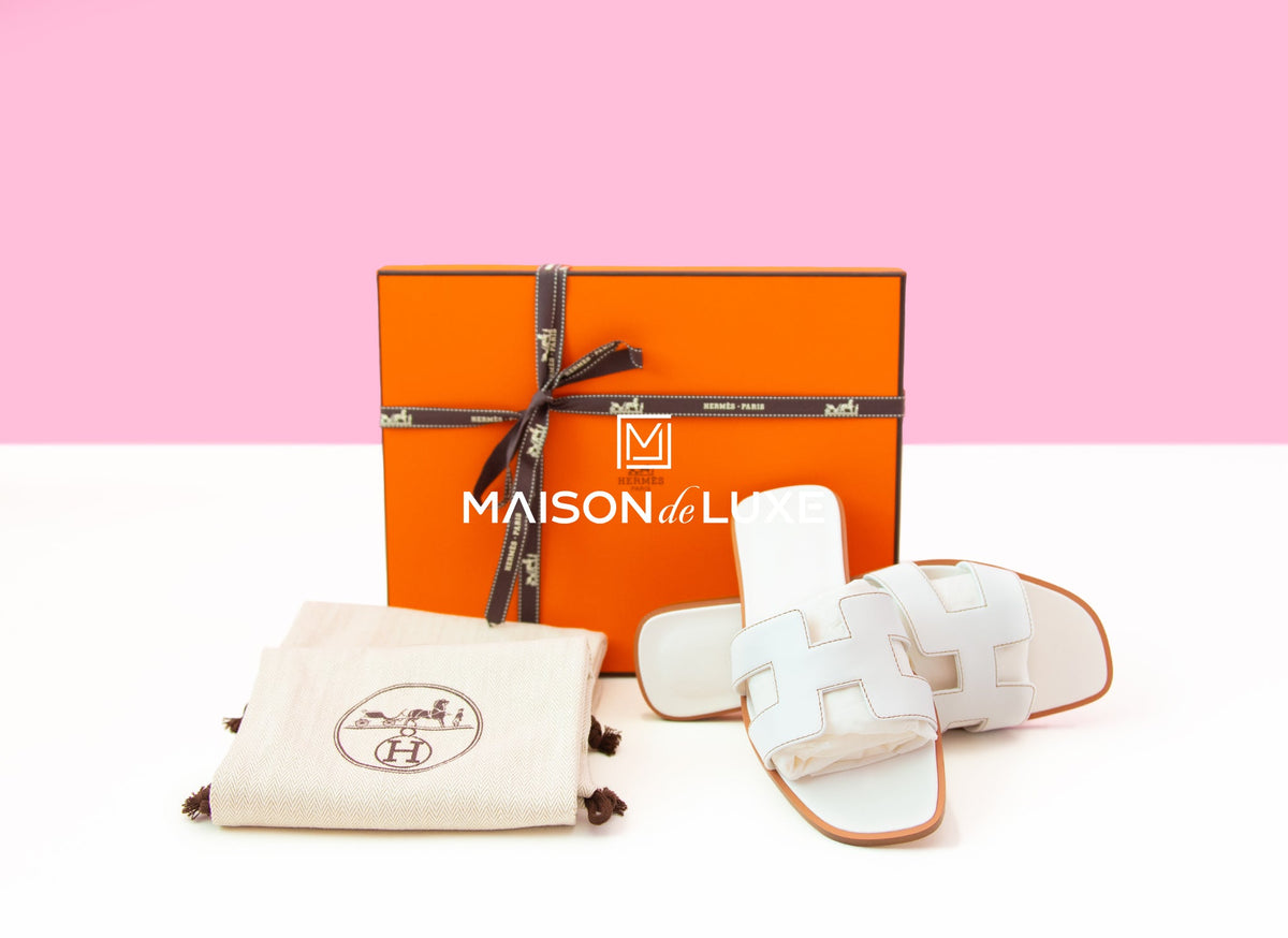 Hermes Hermes Women's White Oran Sandal Slipper 38 Shoes
