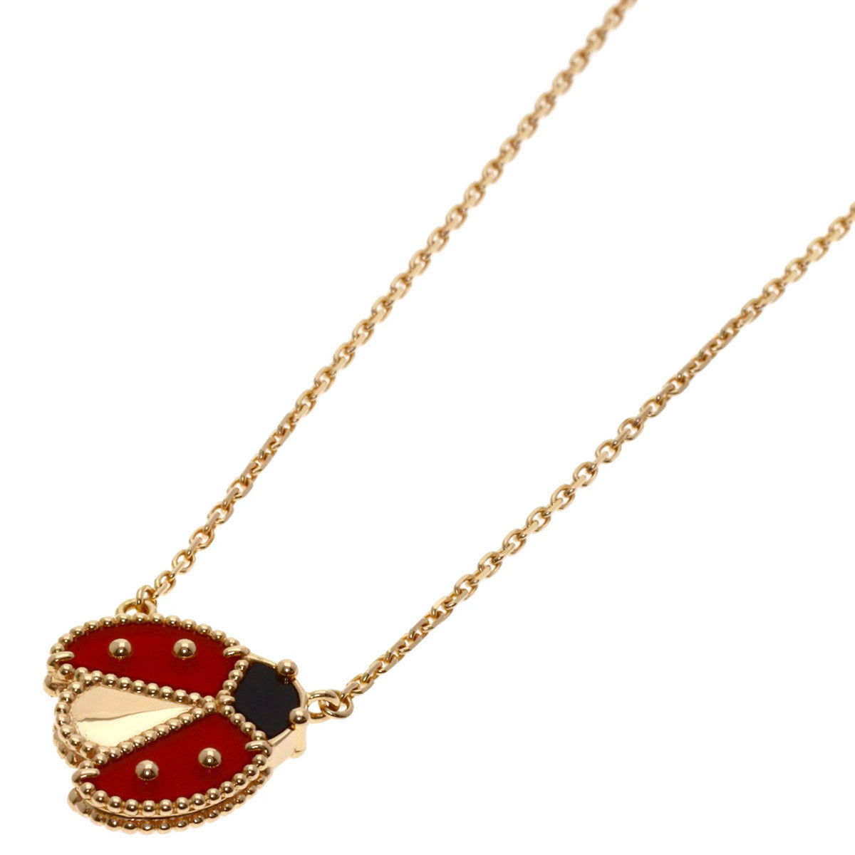 Van Cleef & Arpels Lucky Spring Open Wing Ladybug Pendant Necklace 18K Rose Gold