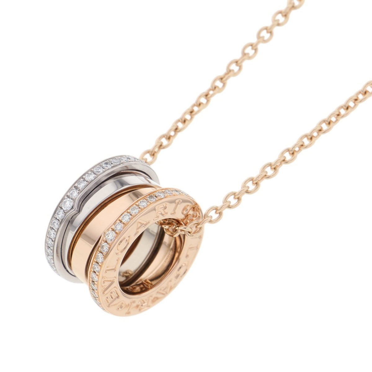 Bvlgari B.Zero1 Pendant Necklace 18K Rose Gold and 18K White Gold