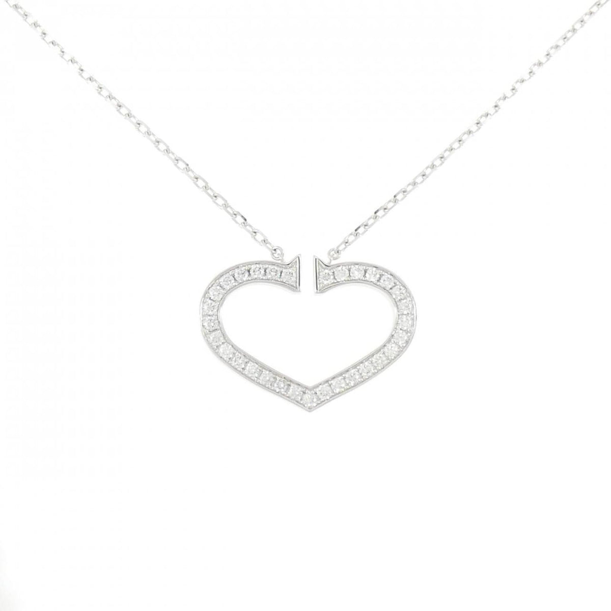 Cartier C Heart Pendant Necklace 18K White Gold
