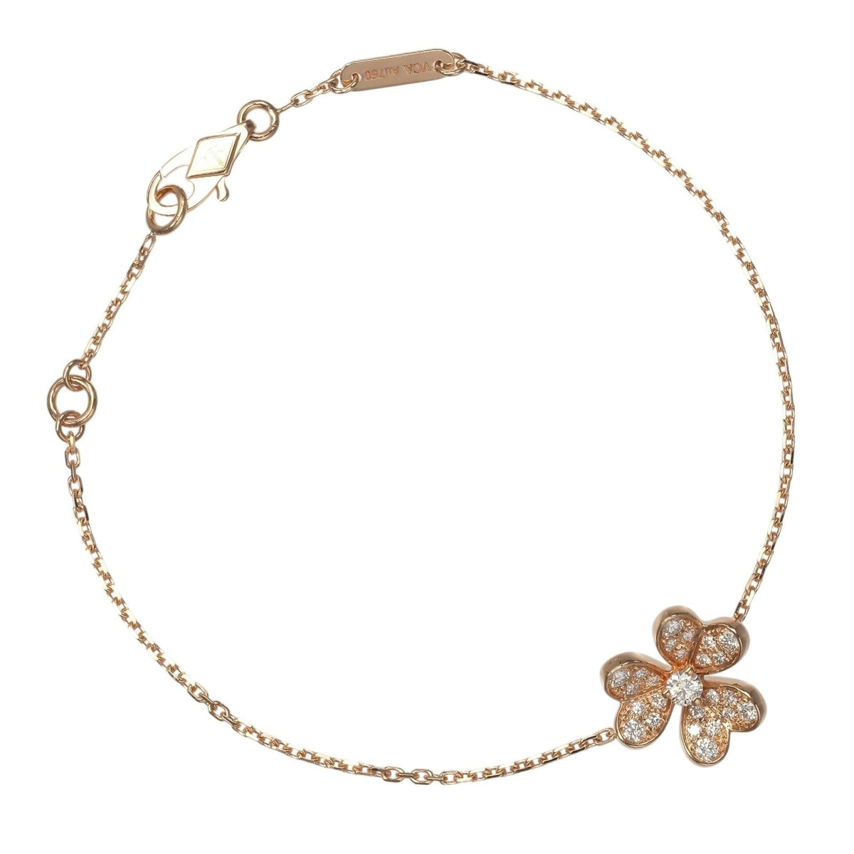 Van Cleef & Arpels Frivole Bracelet 18K Rose Gold Mini with Diamond
