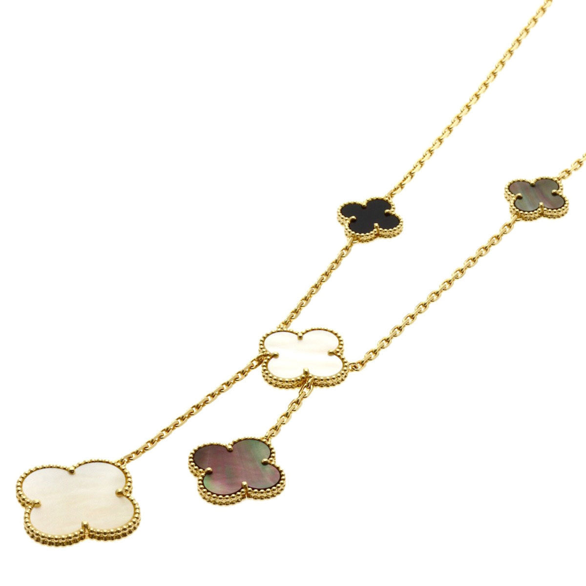 Van Cleef & Arpels Alhambra Pendant Necklace 18K Yellow Gold and Onyx
