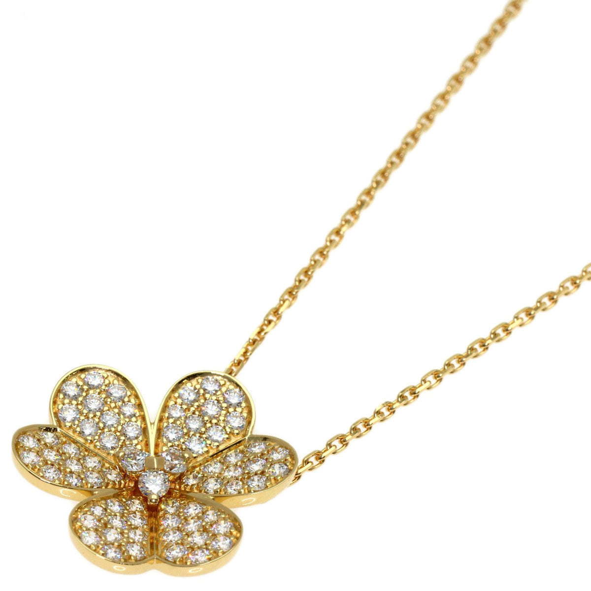 Van Cleef & Arpels Frivole Pendant Necklace 18K Yellow Gold Large with Diamond