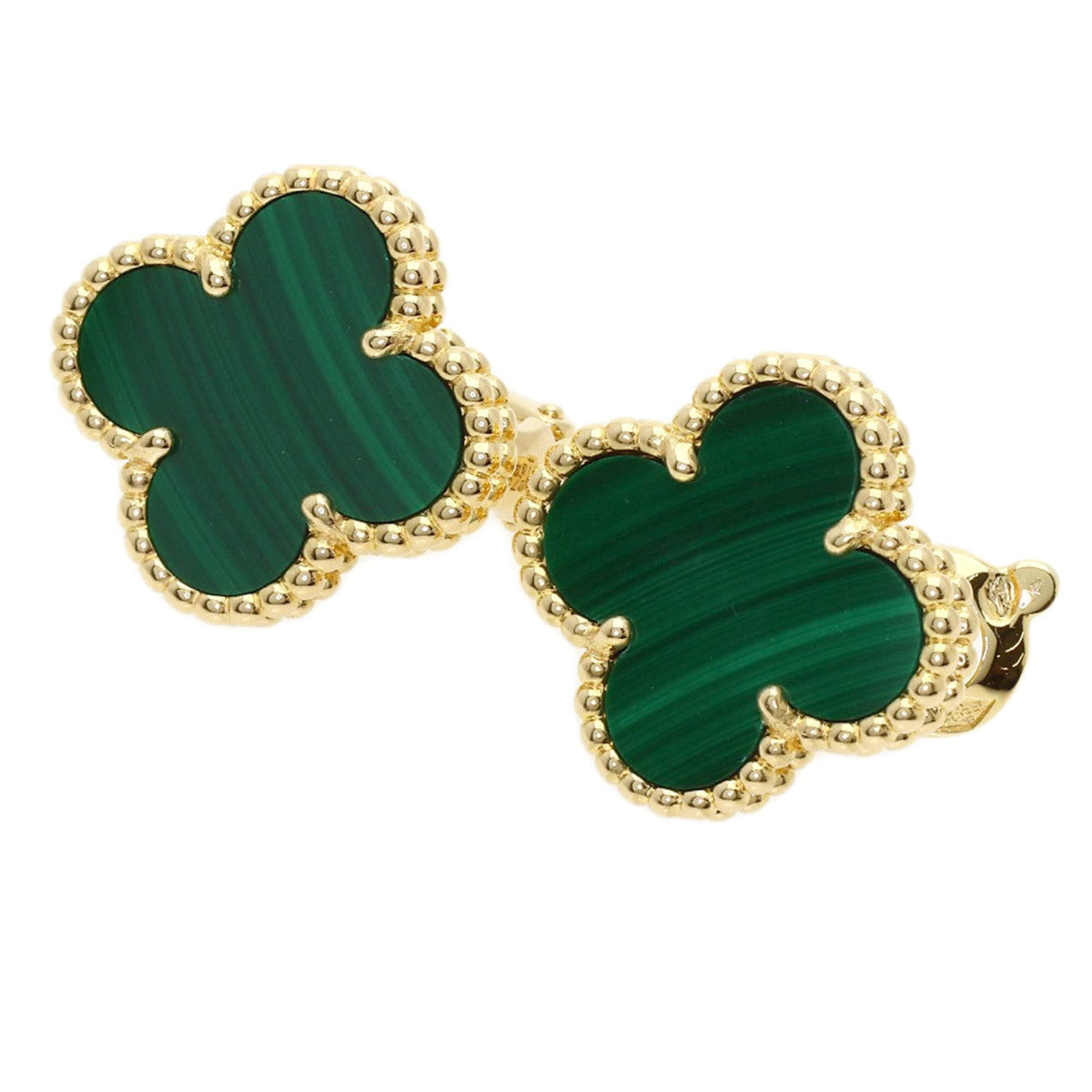 Van Cleef & Arpels Vintage Alhambra Earrings 18K Yellow Gold and Malachite 18K Yellow Gold