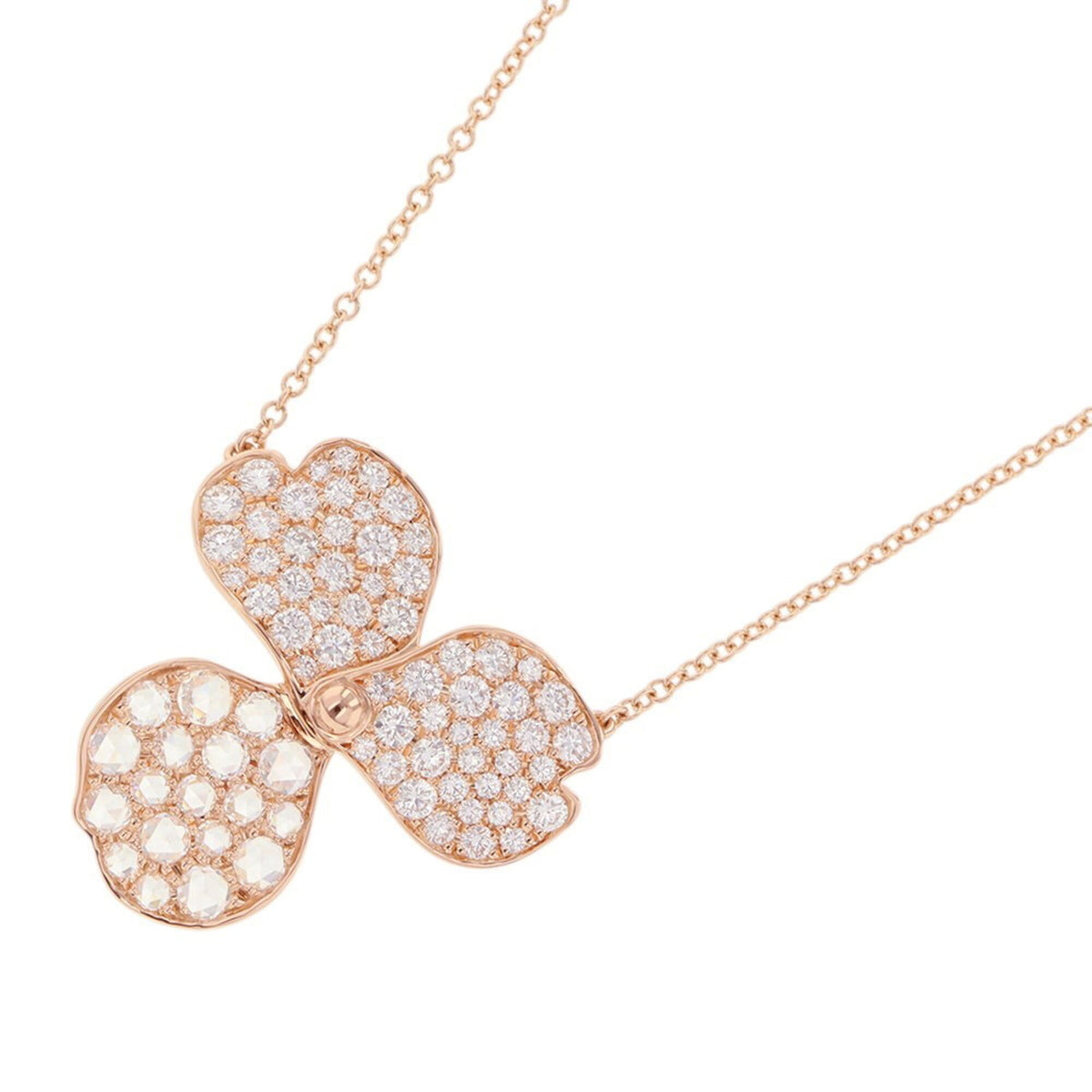 Tiffany & Co. Paper Flower Pendant Necklace 18K Rose Gold with Diamond