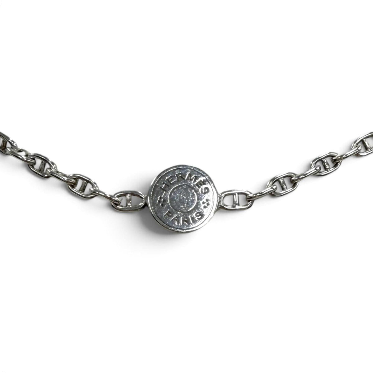 Hermes Chaine d'Ancre Pendant Necklace Sterling Silver Mini